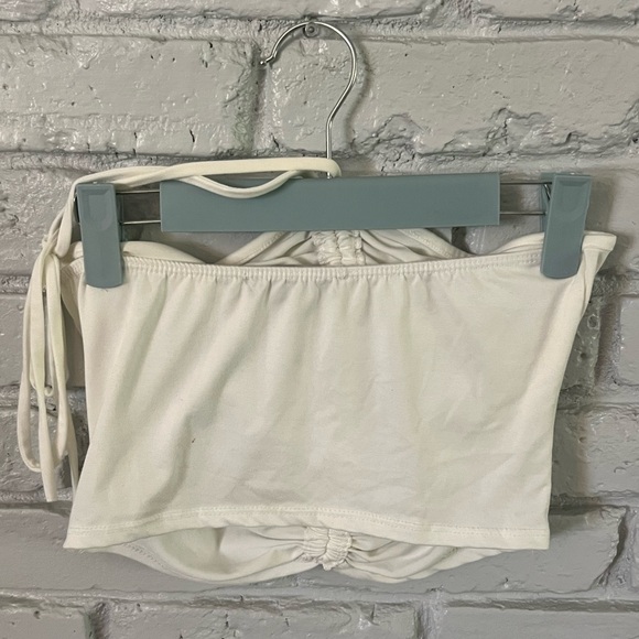 ☁️ Halter / Crop Top ☁️ GAZE halter neck tube top adjustable front tie cinch - Picture 4 of 4